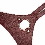 Шкіряні трусики для страпона Liebe Seele Wine Red Strap on Harness, універсальний розмір - мініатюра 6
