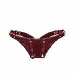 Шкіряні трусики для вібратора Liebe Seele Wine Red Forced Orgasm Strop, повністю регульовані - мініатюра 7