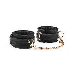 Наручники з ланцюжком Liebe Seele Black Organosilicon Wrist Cuff, екошкіра - мініатюра 1