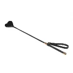 Шльопалка-сердечко Liebe Seele Black Organosilicon Riding Crop, екошкіра - мініатюра 1