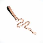Широкий нашийник з повідцем Liebe Seele Rose Gold Memory Collar with Leash, натуральна шкіра - мініатюра 8