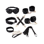 Набір Liebe Seele Stary Nights 7pcs Bondage Kit, фіксатори, нашийник з повідцем, кляп, флогер, маска - мініатюра 1