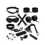 Набір Liebe Seele Black Lace and Neoprene 11pcs Bondage Kit, анальна пробка з кристалом, віброкуля - мініатюра 1