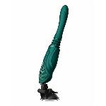 Компактна смарт секс-машина Zalo – Sesh Turquoise Green, 2 насадки, пульт ДК, кристал Swarovski - мініатюра 8