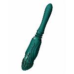 Компактна смарт секс-машина Zalo – Sesh Turquoise Green, 2 насадки, пульт ДК, кристал Swarovski - мініатюра 4