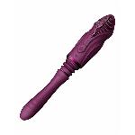 Компактна смарт секс-машина Zalo – Sesh Velvet Purple, 2 насадки, пульт ДК, кристал Swarovski - мініатюра 6