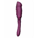 Компактна смарт секс-машина Zalo – Sesh Velvet Purple, 2 насадки, пульт ДК, кристал Swarovski - мініатюра 4