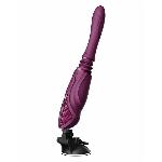 Компактна смарт секс-машина Zalo – Sesh Velvet Purple, 2 насадки, пульт ДК, кристал Swarovski - мініатюра 5