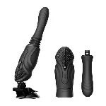 Компактна смарт секс-машина Zalo – Sesh Obsidian Black, 2 насадки, пульт ДК, кристал Swarovski - мініатюра 1