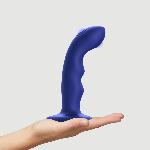 Насадка для страпона з подвійною точковою пульсацією Strap-On-Me TAPPING DILDO WAVE – NIGHT BLUE, М - мініатюра 6