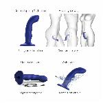 Насадка для страпона з подвійною точковою пульсацією Strap-On-Me TAPPING DILDO WAVE – NIGHT BLUE, М - мініатюра 7