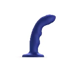Насадка для страпона з подвійною точковою пульсацією Strap-On-Me TAPPING DILDO WAVE – NIGHT BLUE, М - мініатюра 1