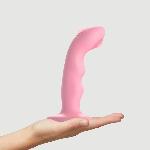Насадка для страпона з подвійною точковою пульсацією Strap-On-Me TAPPING DILDO WAVE – CORAL PINK, М - мініатюра 6