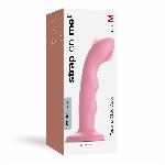 Насадка для страпона з подвійною точковою пульсацією Strap-On-Me TAPPING DILDO WAVE – CORAL PINK, М - мініатюра 5
