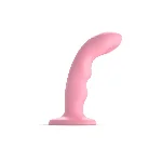 Насадка для страпона з подвійною точковою пульсацією Strap-On-Me TAPPING DILDO WAVE – CORAL PINK, М - мініатюра 1