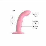Насадка для страпона з подвійною точковою пульсацією Strap-On-Me TAPPING DILDO WAVE – CORAL PINK, М - мініатюра 8