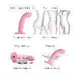 Насадка для страпона з подвійною точковою пульсацією Strap-On-Me TAPPING DILDO WAVE – CORAL PINK, М - мініатюра 7