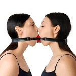 Подвійний кляп Art of Sex - Twins, натуральна шкіра - мініатюра 1