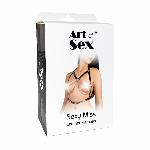 Жіноча портупея з натуральної шкіри Art of Sex - Miss Sexy, колір Чорний, розмір L-2XL - мініатюра 2