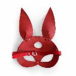 Шкіряна маска Зайчика Art of Sex - Bunny mask, колір Червоний - мініатюра 3