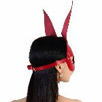 Шкіряна маска Зайчика Art of Sex - Bunny mask, колір Червоний - мініатюра 5