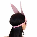 Шкіряна маска Зайчика Art of Sex - Bunny mask, колір Рожевий - мініатюра 5