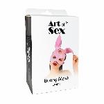 Шкіряна маска Зайчика Art of Sex - Bunny mask, колір Лавандовий - мініатюра 2