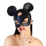 Шкіряна маска мишки Art of Sex - Mouse Mask, колір Чорний - мініатюра 1