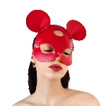 Шкіряна маска мишки Art of Sex - Mouse Mask, колір Червоний - мініатюра 1