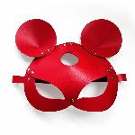 Шкіряна маска мишки Art of Sex - Mouse Mask, колір Червоний - мініатюра 4