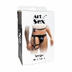 Чоловічі гартери з натуральної шкіри Art of Sex - Serge, колір Чорний, розмір XS-M - мініатюра 2