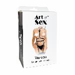 Шкіряний набір з портупеї та гартерів Art of Sex - Venecia, розмір XS-2XL, колір Чорний - мініатюра 5