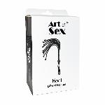 Ажурний батіг Кішка з екошкіри Art of Sex - Kani, колір чорний - мініатюра 4