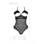 Еротичне боді Passion DOLLY BODY, L/XL, black, з відкритими чашками - мініатюра 4