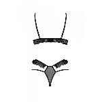 Еротичний комплект Passion DOLLY SET, S/M, black, з відкритими чашками - мініатюра 5