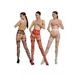 Еротичні колготки-бодістокінг Passion ECO S009 red - мініатюра 2