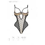 Еротичне боді Passion MARINA BODY, L/XL, beige, з відкритими чашками - мініатюра 4