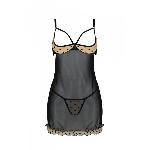 Еротичний пеньюар Passion MARINA CHEMISE, XXL/XXXL, beige - мініатюра 6