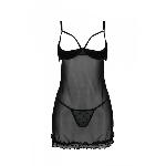 Еротичний пеньюар Passion MARINA CHEMISE, L/XL, black - мініатюра 6