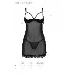 Еротичний пеньюар Passion MARINA CHEMISE, XXL/XXXL, black - мініатюра 4