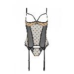 Корсет Passion MARINA CORSET, L/XL, beige, з відкритими чашками - мініатюра 6