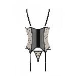Корсет Passion MARINA CORSET, L/XL, beige, з відкритими чашками - мініатюра 5