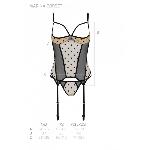 Корсет Passion MARINA CORSET, S/M, beige, з відкритими чашками - мініатюра 4