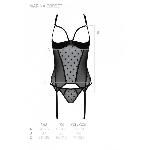 Корсет Passion MARINA CORSET, L/XL, black, з відкритими чашками - мініатюра 4