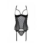 Корсет Passion MARINA CORSET, XXL/XXXL, black, з відкритими чашками - мініатюра 6