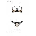 Еротичний комплект Passion MARINA SET WITH OPEN BRA, L/XL, beige, відкриті чашки - мініатюра 4