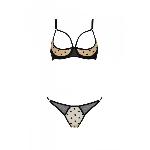 Еротичний комплект Passion MARINA SET WITH OPEN BRA, L/XL, beige, відкриті чашки - мініатюра 6