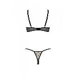 Еротичний комплект Passion MARINA SET WITH OPEN BRA, S/M, beige, відкриті чашки - мініатюра 5