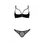 Еротичний комплект Passion MARINA SET WITH OPEN BRA, S/M, black, відкриті чашки - мініатюра 6