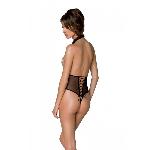 Еротичне боді Passion TRISHA BODY, S/M, beige, з відкритими чашками - мініатюра 7